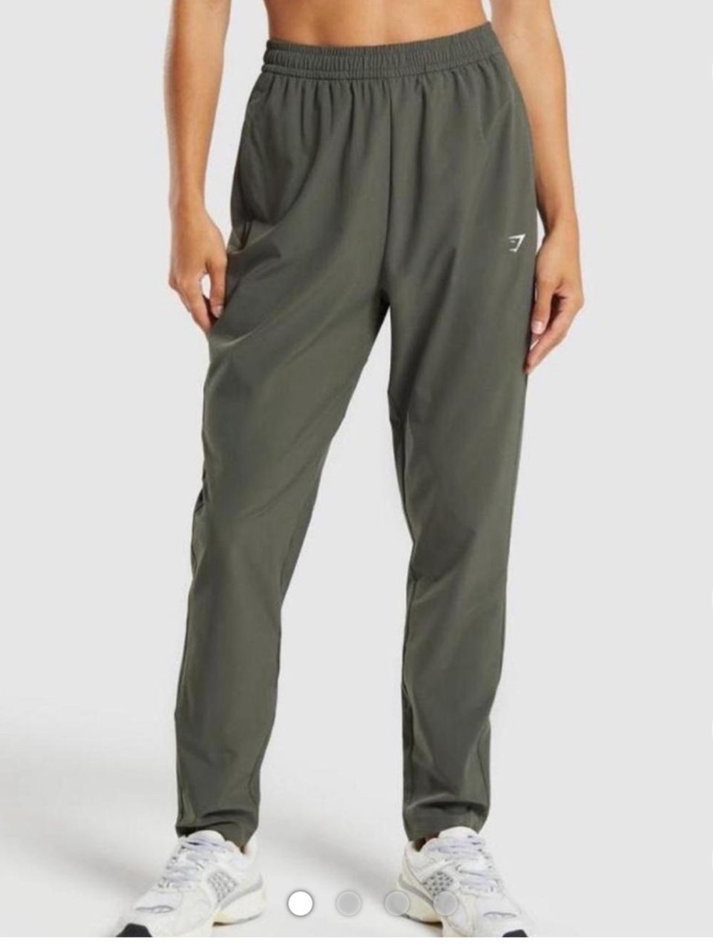 Gymshark olive green stretch Drawstring waist joggers w pockets women’s Medium